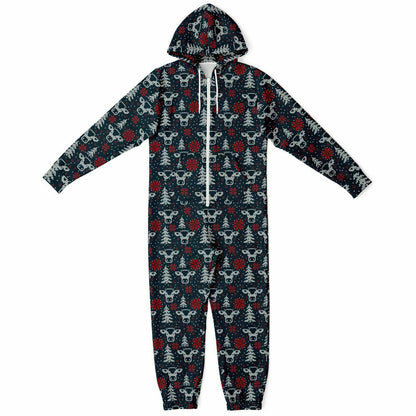 Blue Christmas Jumpsuit Adult Onesie Unisex Athletic One-Piece    - HolidayShoppingFinds