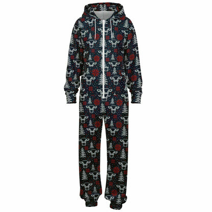 Blue Christmas Jumpsuit Adult Onesie Unisex Athletic One-Piece    - HolidayShoppingFinds