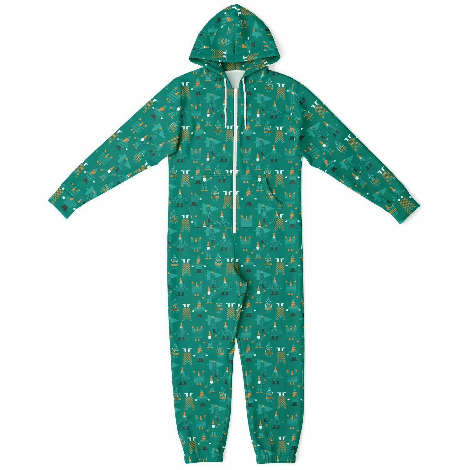 Green Holiday Jumpsuit Adult Onesie Gender-Neutral Athletic PJs    - HolidayShoppingFinds