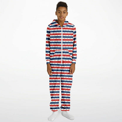 Star-spangled Teens Onesie, Kids Patriotic Union Suit Athletic Jumpsuit Red White & Blue    - HolidayShoppingFinds