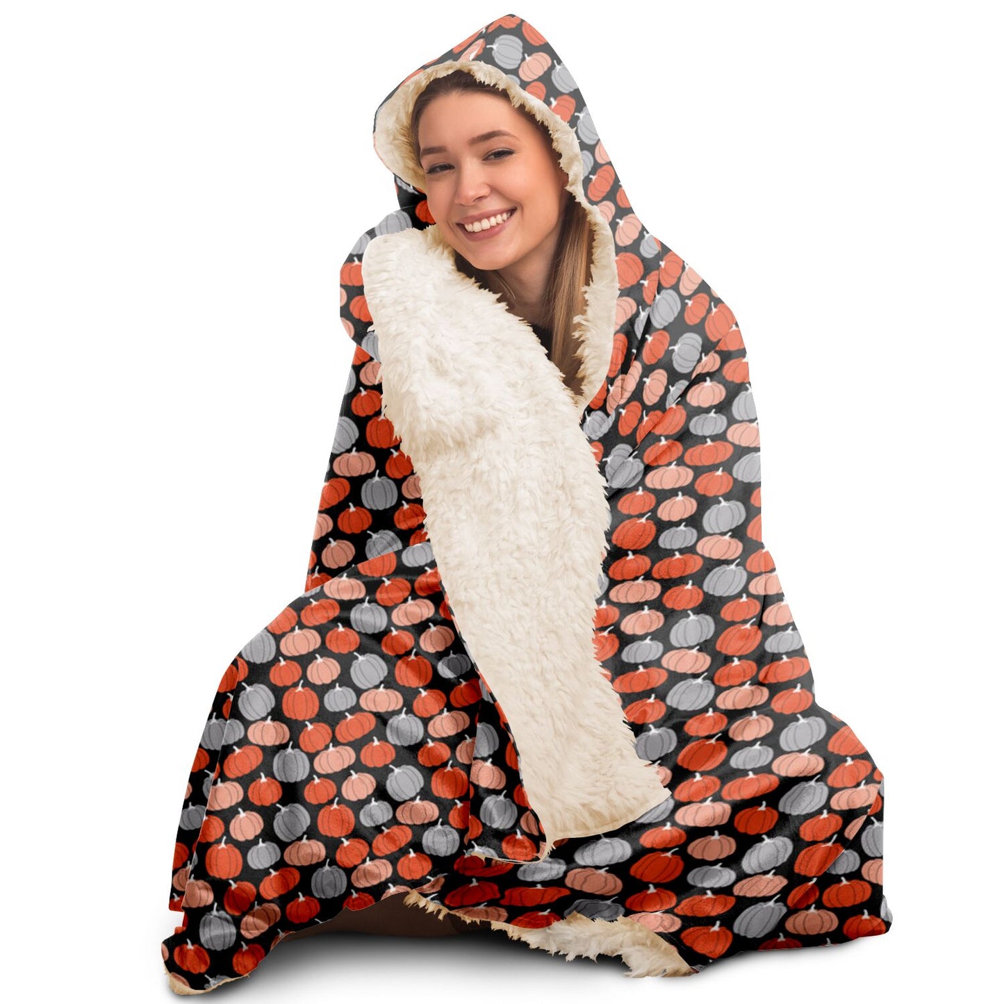 Pumpkin Hooded Blanket, Cozy Fall Wearable Blanket    - HolidayShoppingFinds