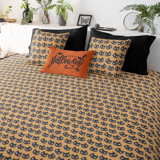 Black Cats Halloween Duvet Cover, Orange & Black Fall Twin/TwinXL/Queen/King Duvet    - HolidayShoppingFinds