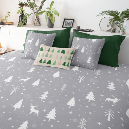 Christmas Duvet Cover, Holiday Reindeer Bedding Winter Wonderland Twin/TwinXL/Queen/King Duvet    - HolidayShoppingFinds