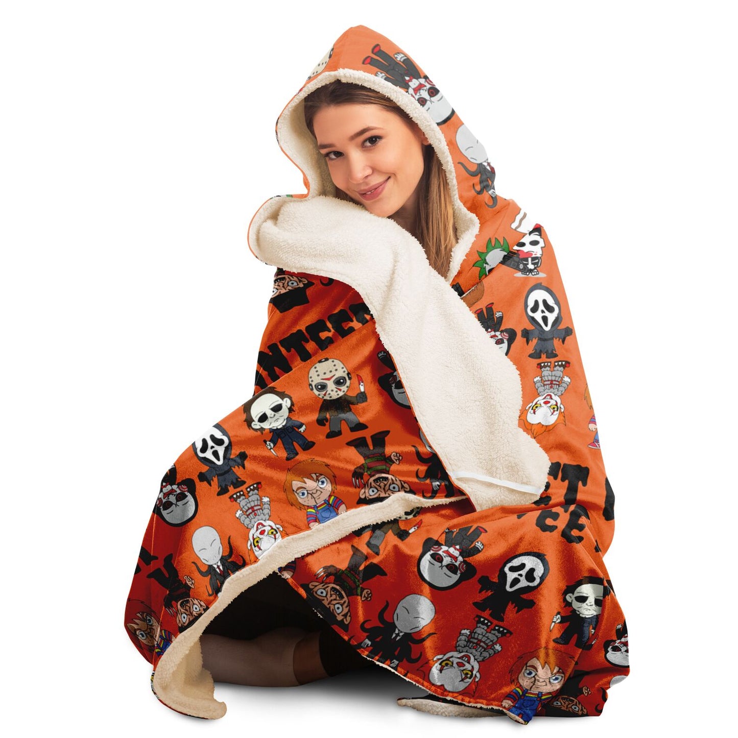 Halloween Killers Hooded Blanket "Sweet Dreams Not Guaranteed!"- Orange    - HolidayShoppingFinds