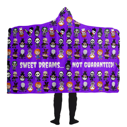 Halloween Killers Hooded Blanket "Sweet Dreams Not Guaranteed!"- Purple    - HolidayShoppingFinds