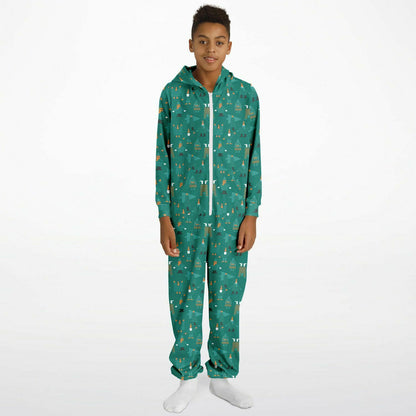 Green Holiday Teens Onesie: Boys & Girls Union Suit Athletic Jumpsuit    - HolidayShoppingFinds