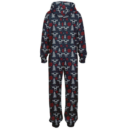 Blue Christmas Jumpsuit Adult Onesie Unisex Athletic One-Piece    - HolidayShoppingFinds