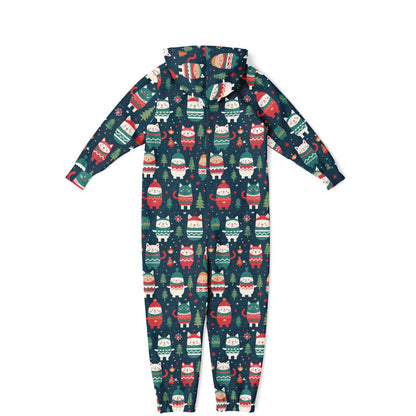 Winter Critters Teens Onesie, Kids Athletic  Jumpsuit Green Union Suit    - HolidayShoppingFinds