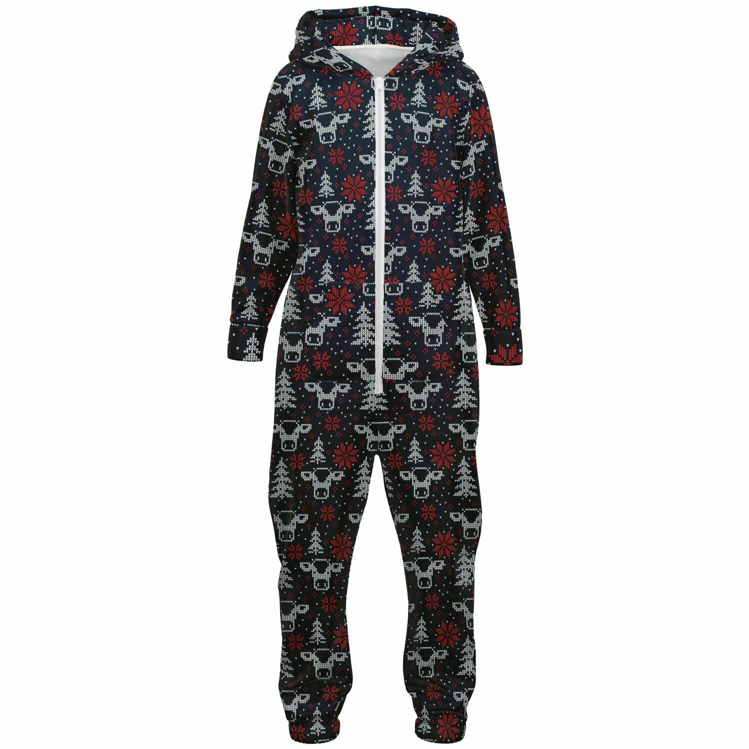 Blue Christmas Cows Teens Onesie: Boys & Girls Union Suit Athletic Jumpsuit    - HolidayShoppingFinds