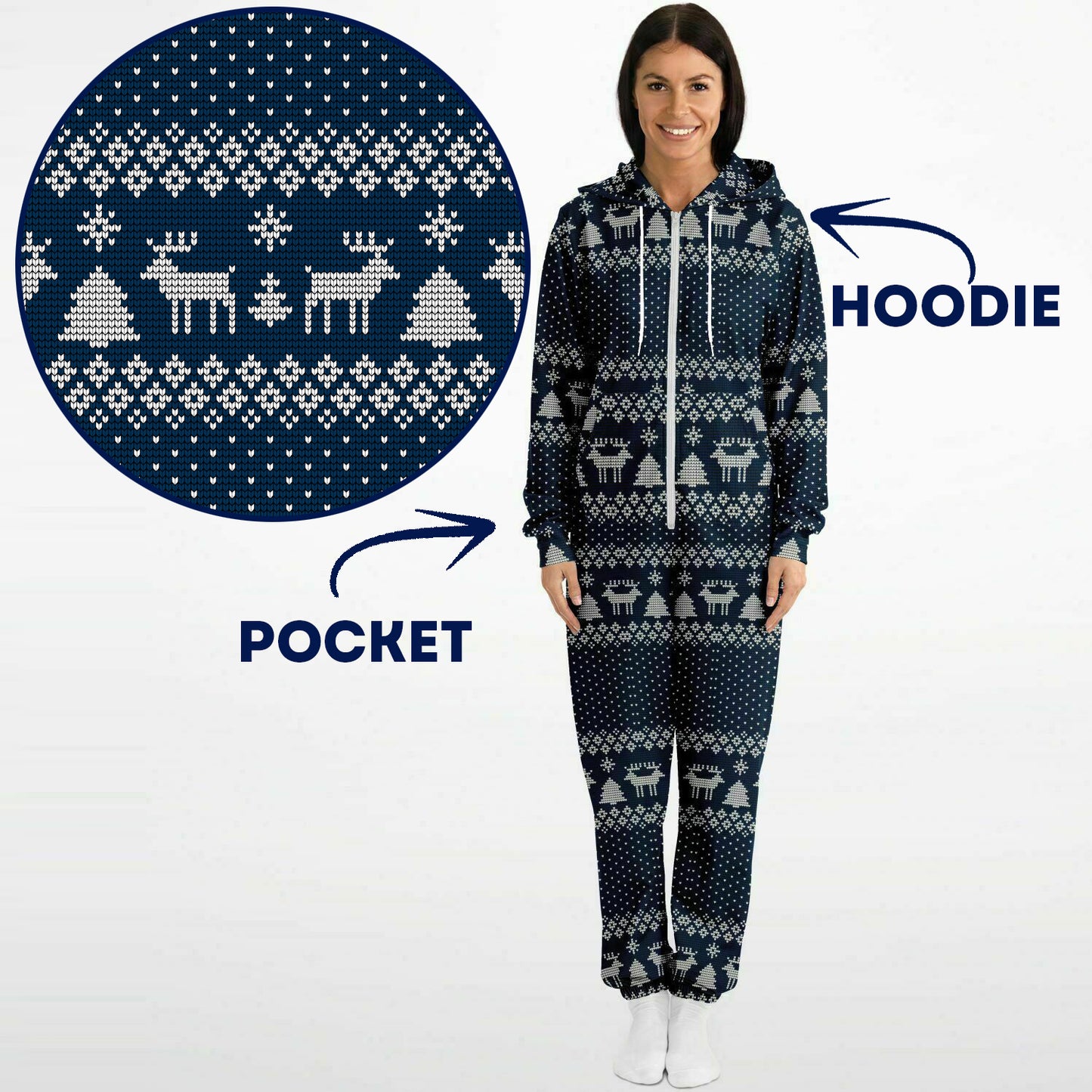 Blue Winter Magic Christmas Jumpsuit Adult Onesie Gender-Neutral Athletic    - HolidayShoppingFinds