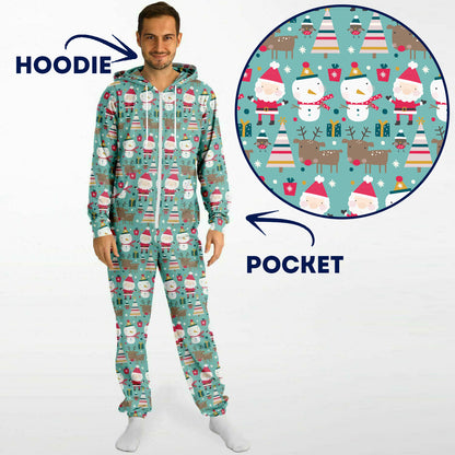 Merry Trio Green Adult Jumpsuit Gender-Neutral Athletic Onesie PJs    - HolidayShoppingFinds