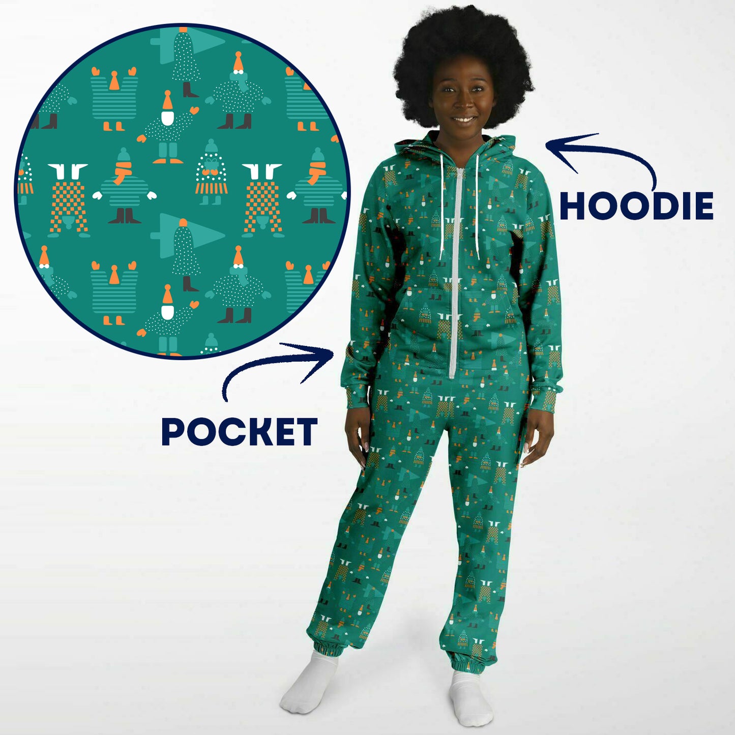 Green Holiday Jumpsuit Adult Onesie Gender-Neutral Athletic PJs    - HolidayShoppingFinds