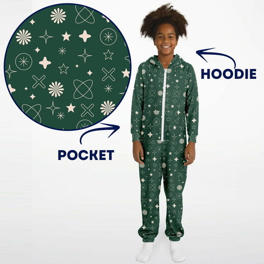 Green Gala Christmas Teens Onesie: Boys & Girls Union Suit Athletic Jumpsuit    - HolidayShoppingFinds