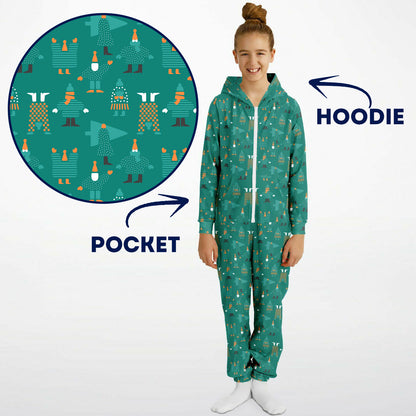 Green Holiday Teens Onesie: Boys & Girls Union Suit Athletic Jumpsuit    - HolidayShoppingFinds