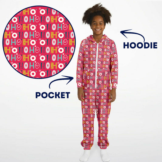 Ho Ho Holiday Red Teens Onesie: Boys & Girls Union Suit Athletic Jumpsuit    - HolidayShoppingFinds