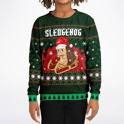 Sledgehog Ugly Christmas Sweatshirt Kids Unisex    - HolidayShoppingFinds