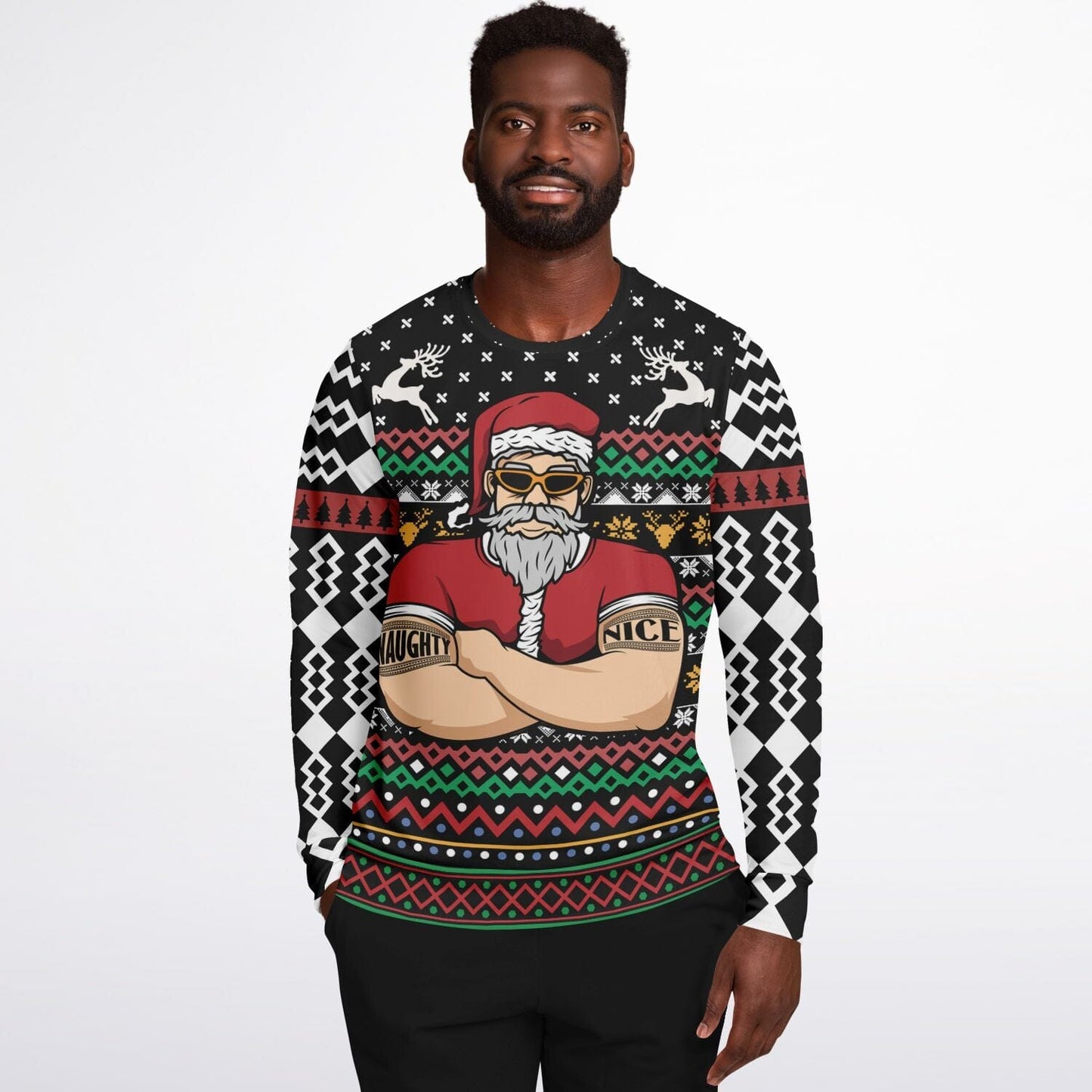 Santa Bouncer Ugly Christmas Sweatshirt Mens Womens Funny Sweater    - HolidayShoppingFinds