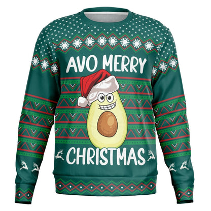 Avo Merry Adult Christmas Ugly Sweatshirt Funny Xmas Unisex Athletic    - HolidayShoppingFinds