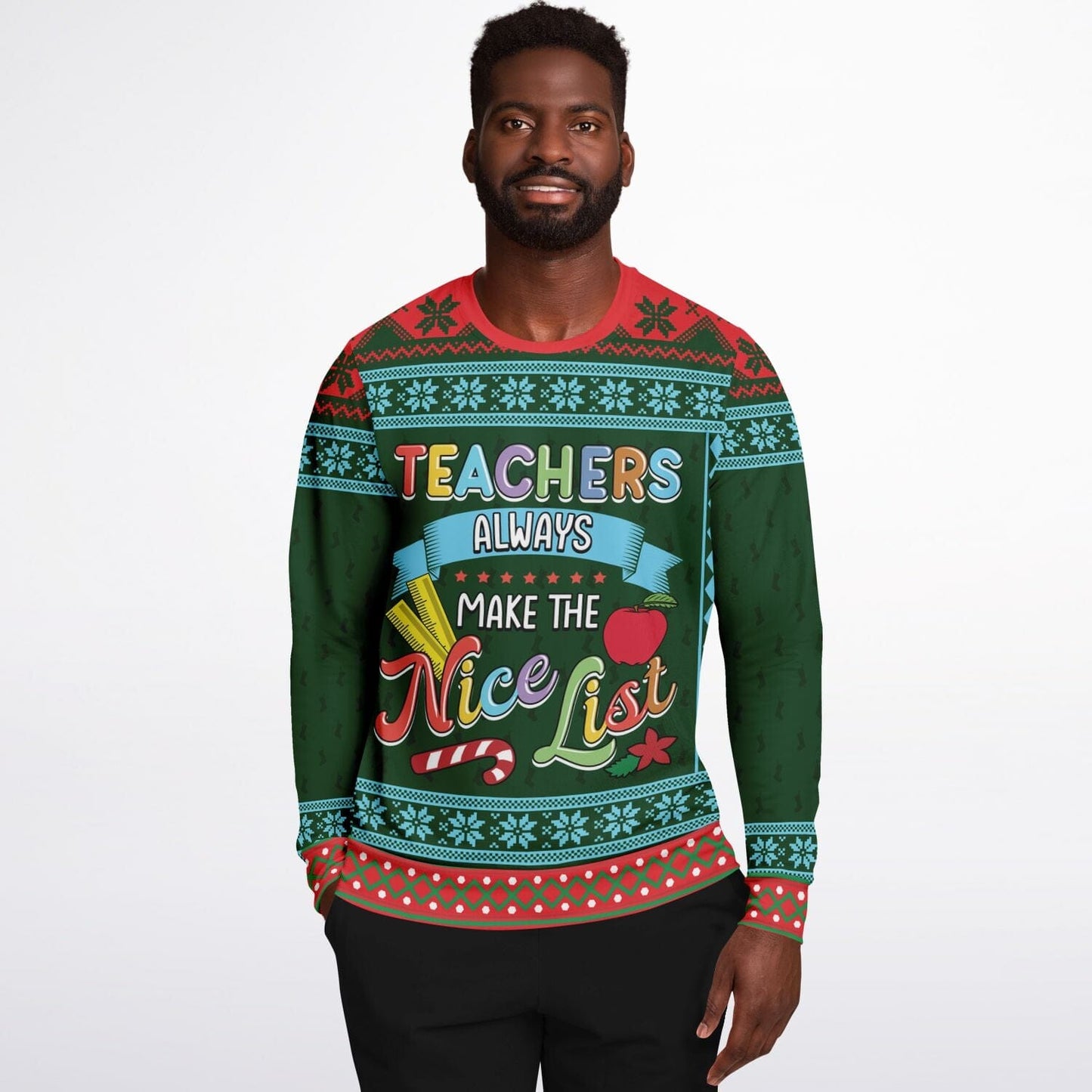 The Nice List Ugly Christmas Sweatshirt for Teachers & Educators    - HolidayShoppingFinds