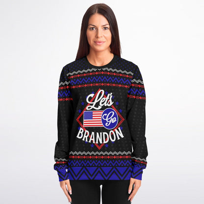 Let's Go Brandon Ugly Christmas Sweatshirt Funny Sweater Unisex    - HolidayShoppingFinds