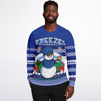 Freeze Ugly Christmas Sweatshirt for Police Officer Funny Sweater    - HolidayShoppingFinds