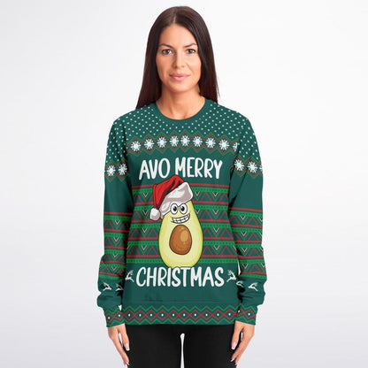 Avo Merry Adult Christmas Ugly Sweatshirt Funny Xmas Unisex Athletic    - HolidayShoppingFinds