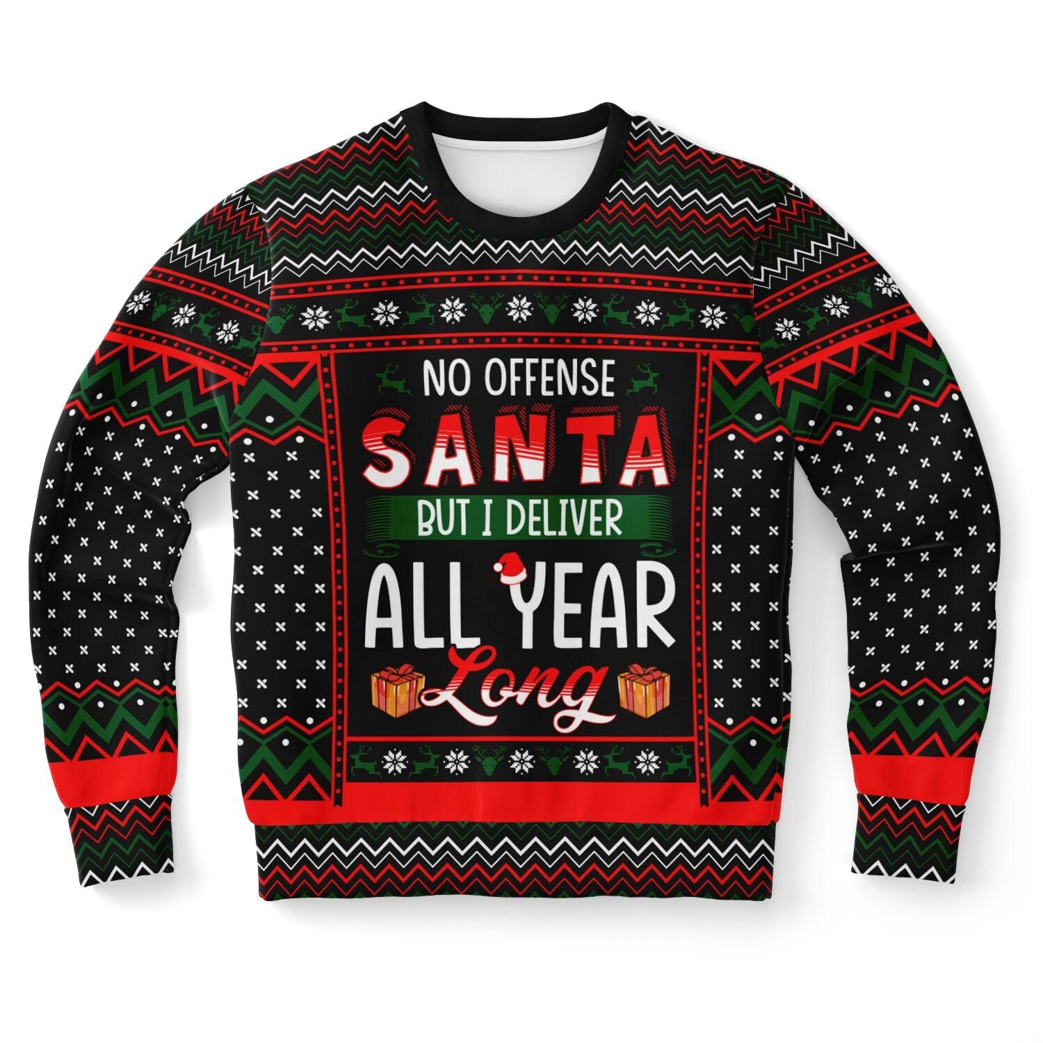 All Year Long Delivery Ugly Christmas Sweatshirt for Mailman Driver XS   - HolidayShoppingFinds