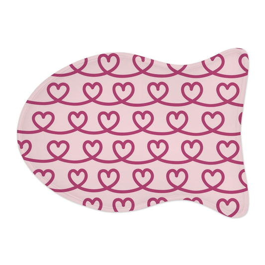 Pink Heart Drawing Pet Feeding Mat Fish Shape Dog/Cat Food Placemat Fish shape (19" × 14") White  - HolidayShoppingFinds