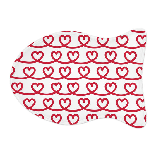 Red Heart Drawing Pet Feeding Mat Fish Shape Dog Placemat Cat Food Mat Fish shape (19" × 14") White  - HolidayShoppingFinds