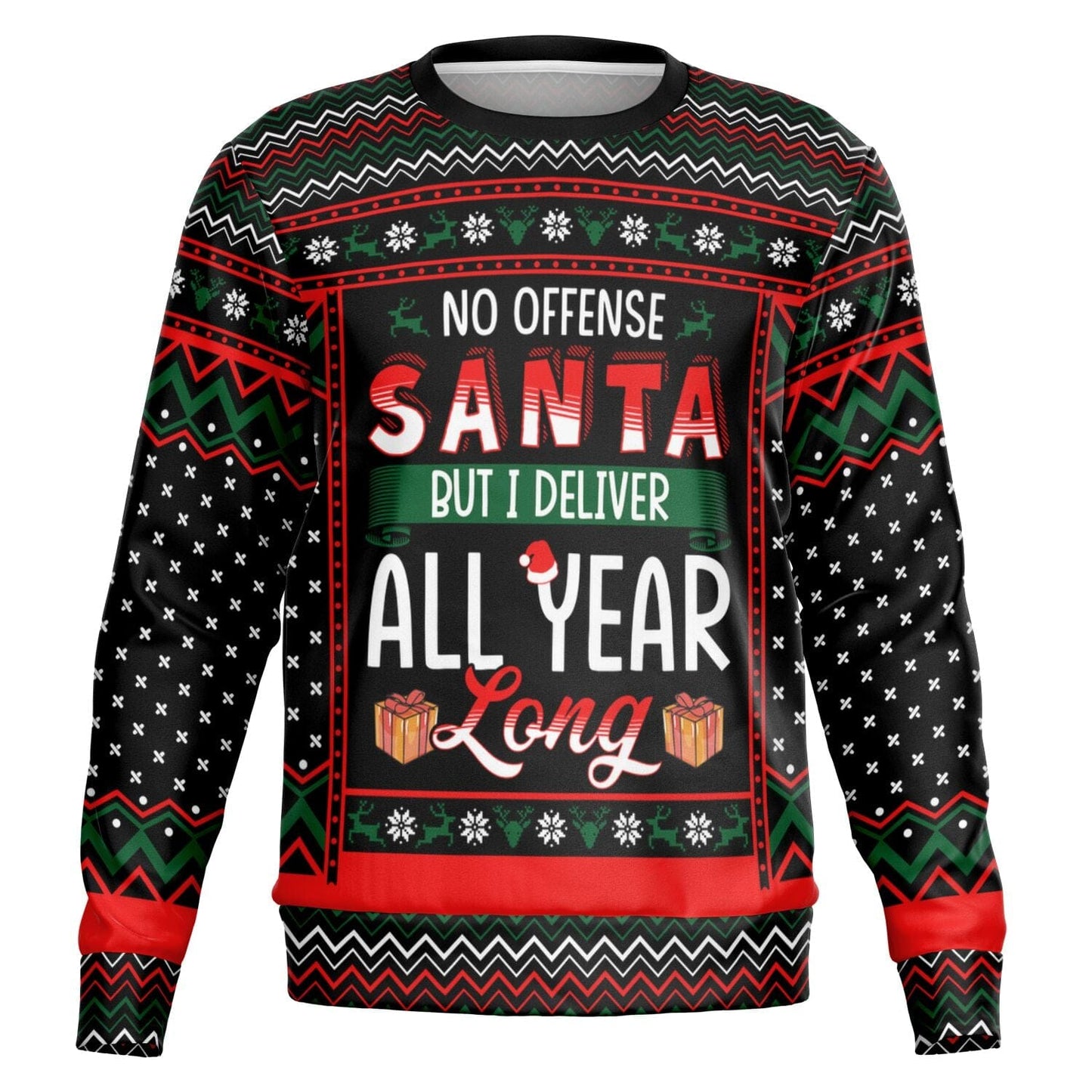 All Year Long Delivery Ugly Christmas Sweatshirt for Mailman Driver    - HolidayShoppingFinds