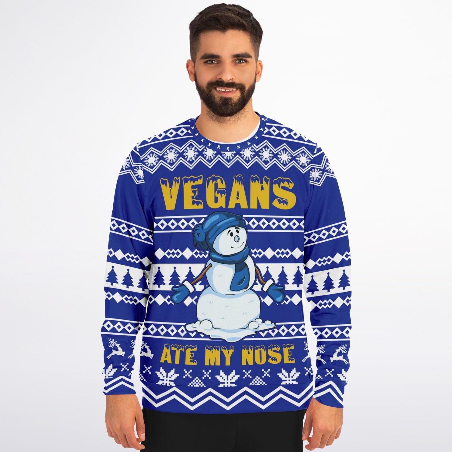 Vegans Ate my Nose Ugly Christmas Sweatshirt for Vegan Lovers Unisex    - HolidayShoppingFinds