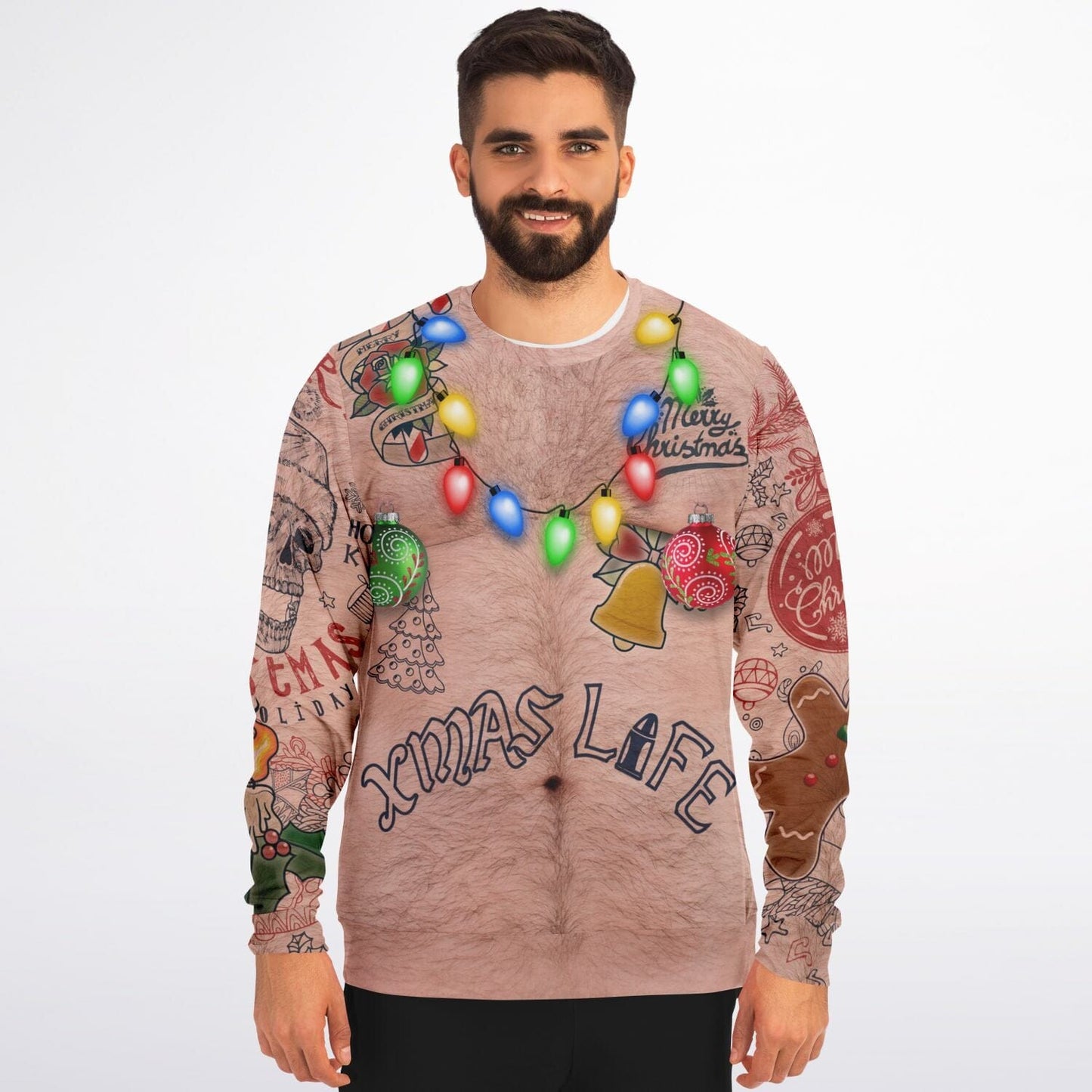 Topless Ugly Christmas Sweatshirt Funny Sweater for Dare Devil Unisex    - HolidayShoppingFinds