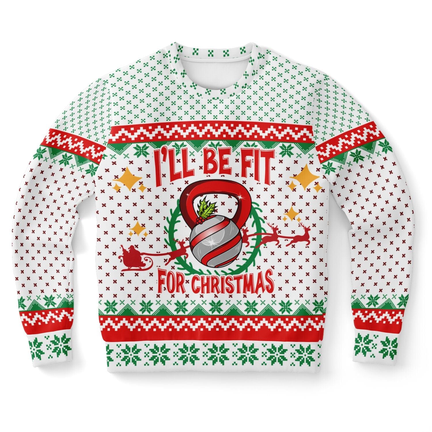 Fit for Christmas Ugly Christmas Sweatshirt Funny Sweater Unisex XS   - HolidayShoppingFinds