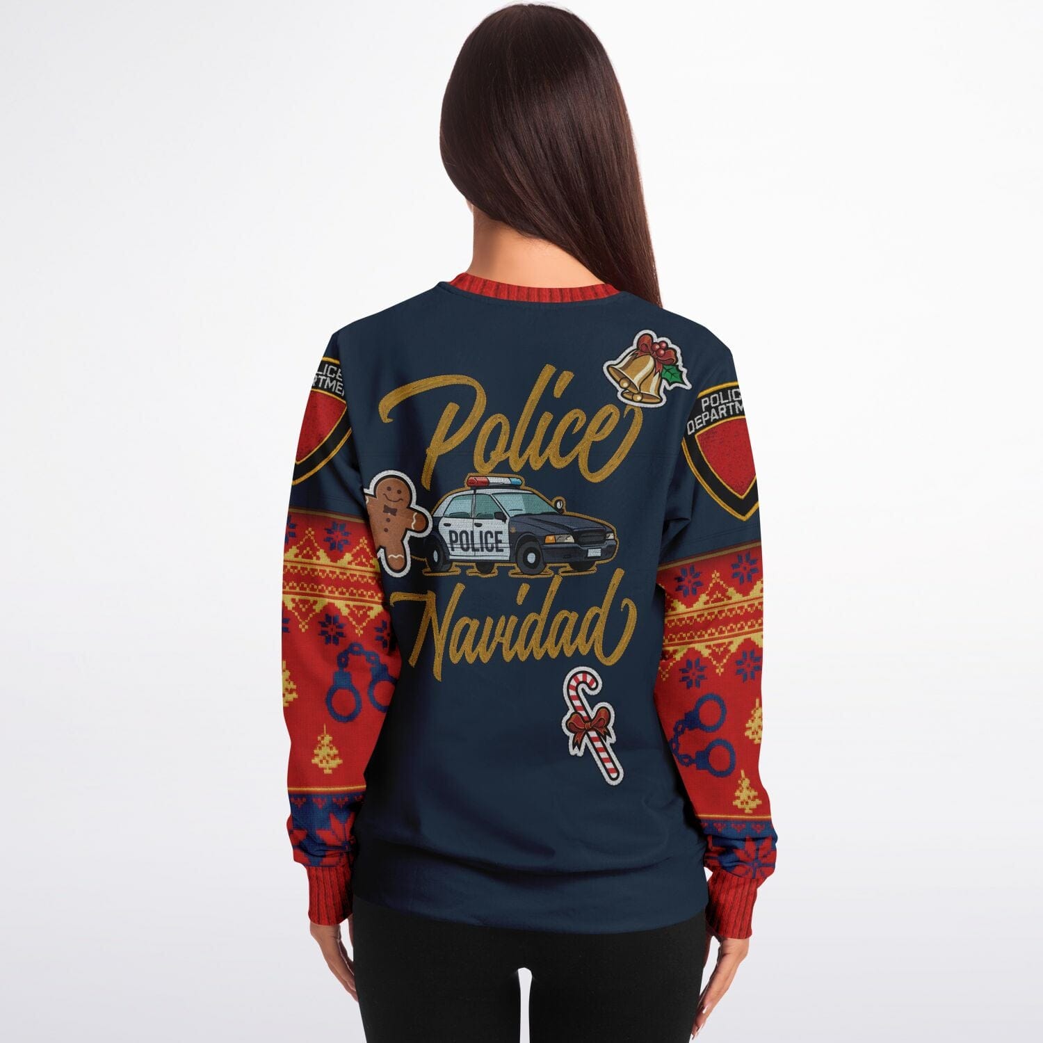 Police Navidad Funny Ugly Christmas Sweatshirt for Police Officer    - HolidayShoppingFinds