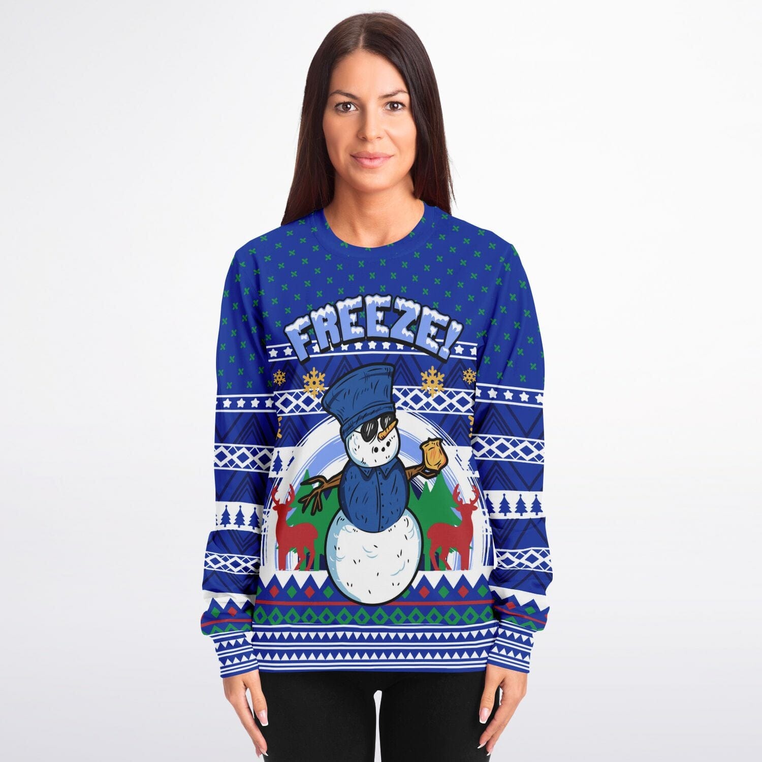 Freeze Ugly Christmas Sweatshirt for Police Officer Funny Sweater    - HolidayShoppingFinds