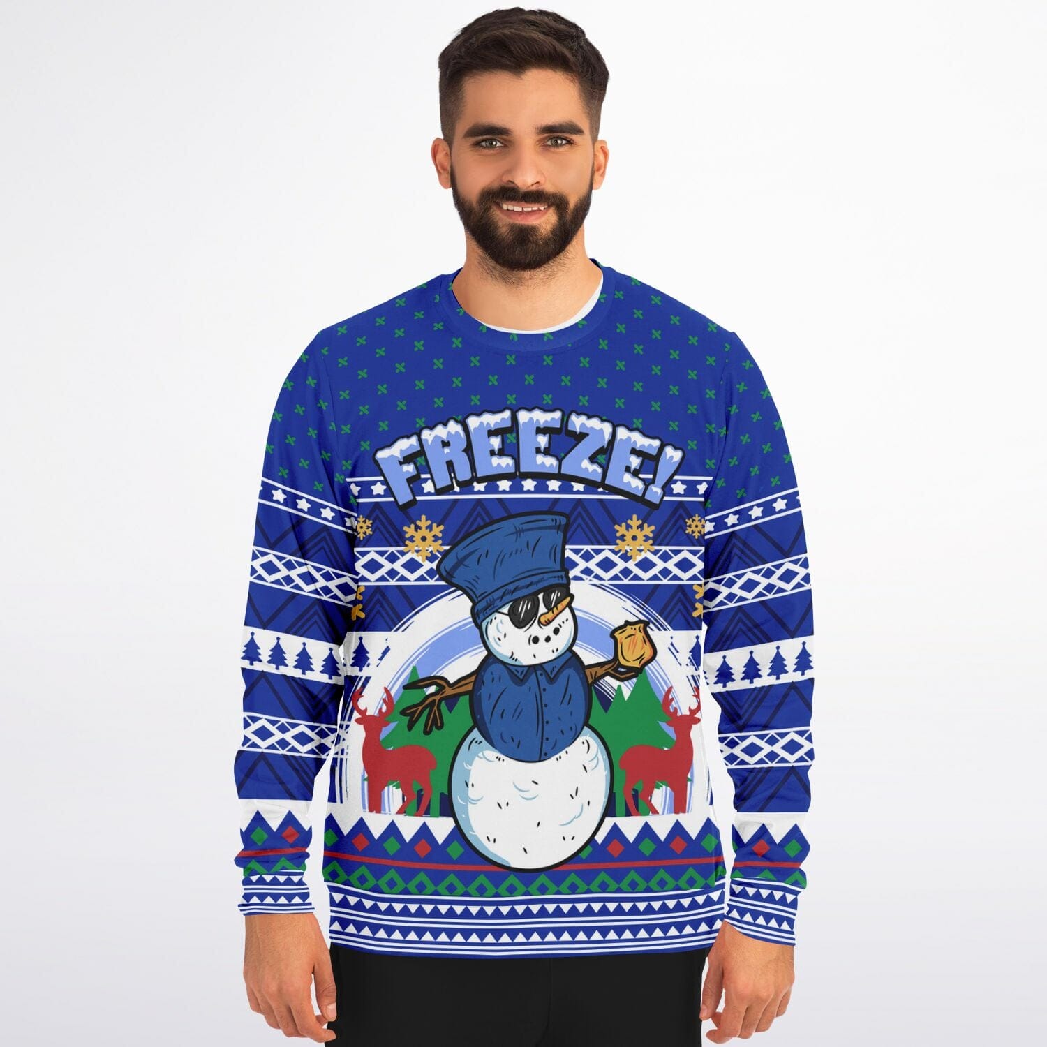 Freeze Ugly Christmas Sweatshirt for Police Officer Funny Sweater    - HolidayShoppingFinds