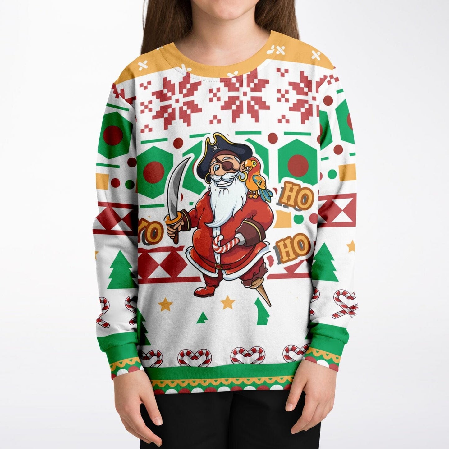 Yo Ho Ho Ugly Christmas Sweatshirt Kids Unisex    - HolidayShoppingFinds