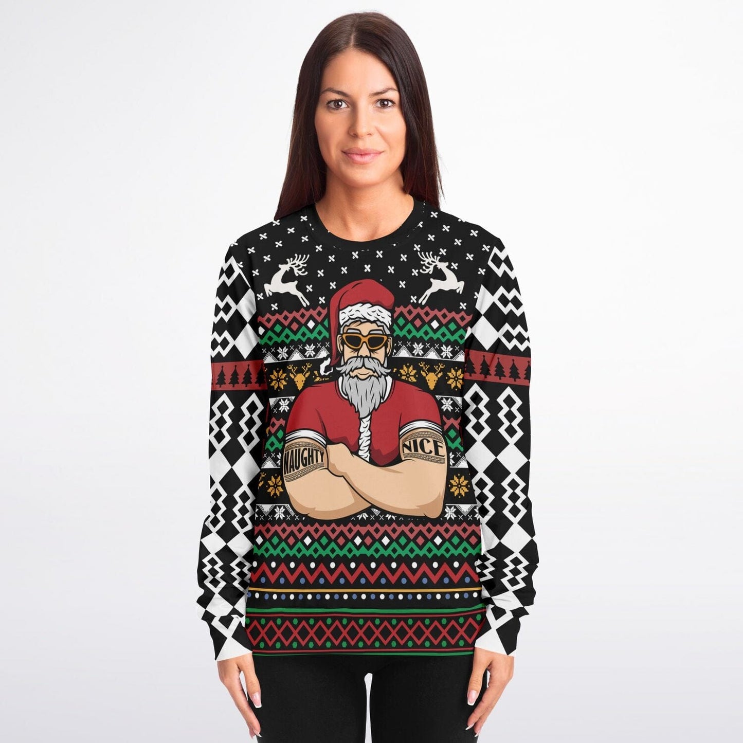 Santa Bouncer Ugly Christmas Sweatshirt Mens Womens Funny Sweater    - HolidayShoppingFinds