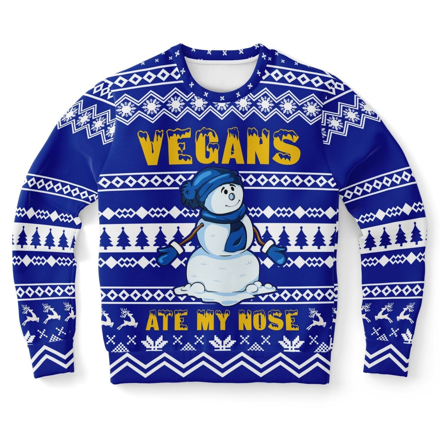 Vegans Ate my Nose Ugly Christmas Sweatshirt for Vegan Lovers Unisex XS   - HolidayShoppingFinds