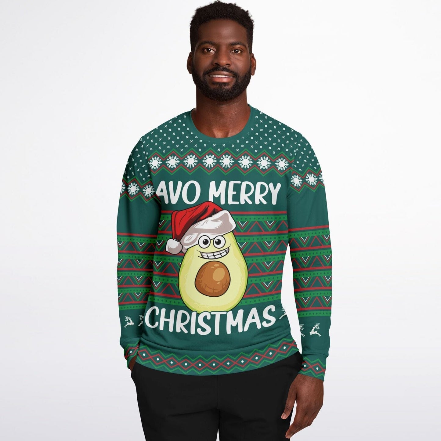 Avo Merry Adult Christmas Ugly Sweatshirt Funny Xmas Unisex Athletic    - HolidayShoppingFinds