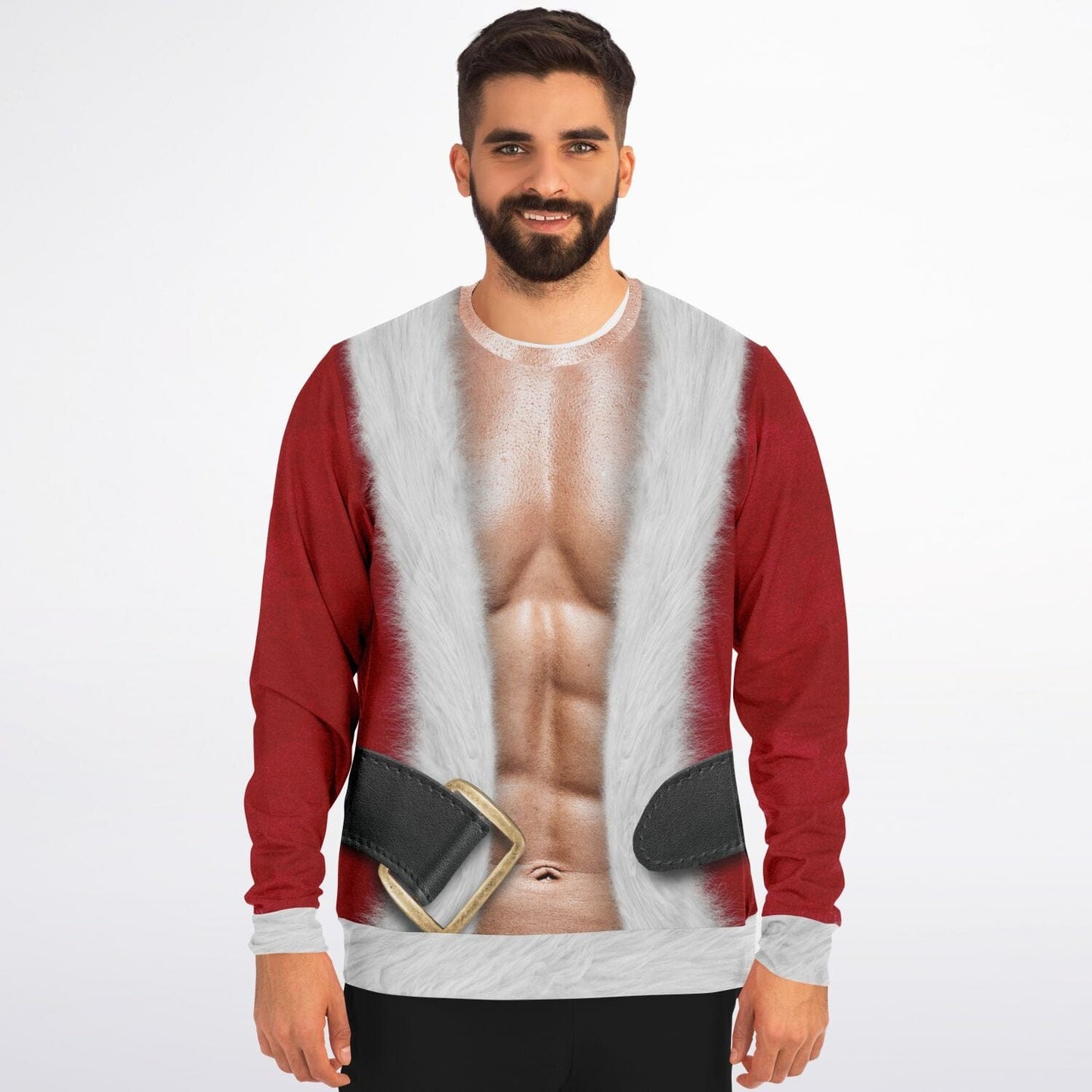 Fit Santa Ugly Christmas Sweatshirt Funny Xmas Mens Sweater    - HolidayShoppingFinds