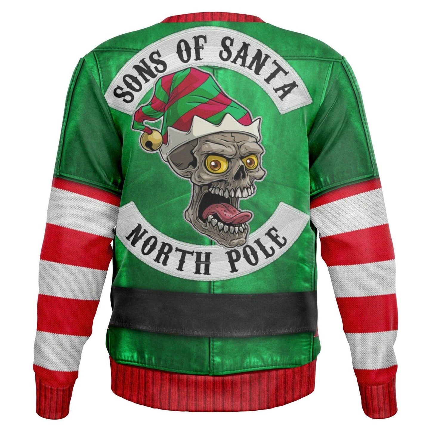 Santa's Little Biker Help Ugly Christmas Sweatshirt Funny Sweater    - HolidayShoppingFinds