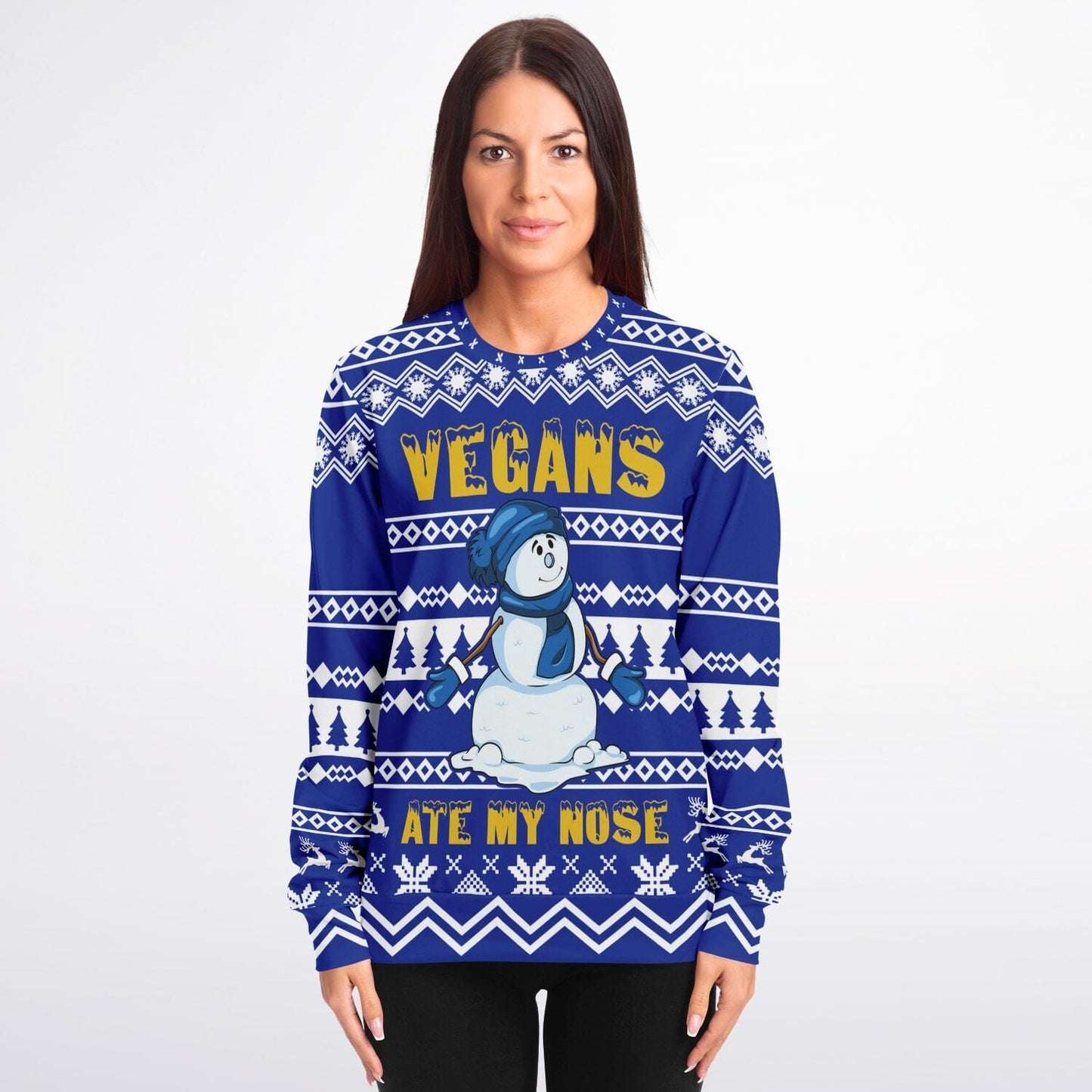 Vegans Ate my Nose Ugly Christmas Sweatshirt for Vegan Lovers Unisex    - HolidayShoppingFinds
