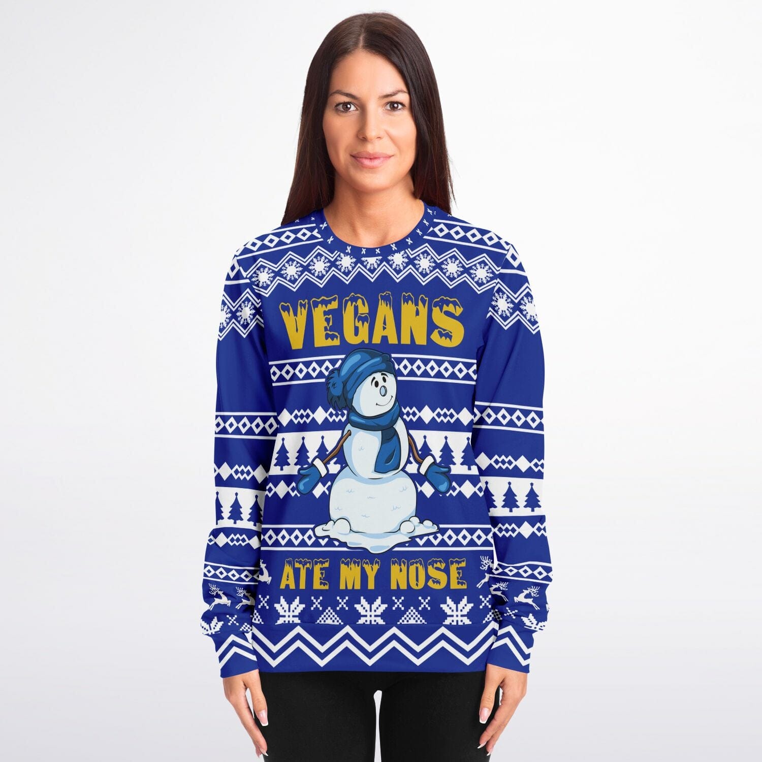 Vegans Ate my Nose Ugly Christmas Sweatshirt for Vegan Lovers Unisex    - HolidayShoppingFinds