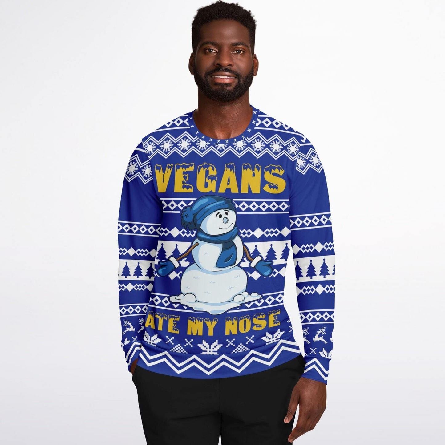 Vegans Ate my Nose Ugly Christmas Sweatshirt for Vegan Lovers Unisex    - HolidayShoppingFinds