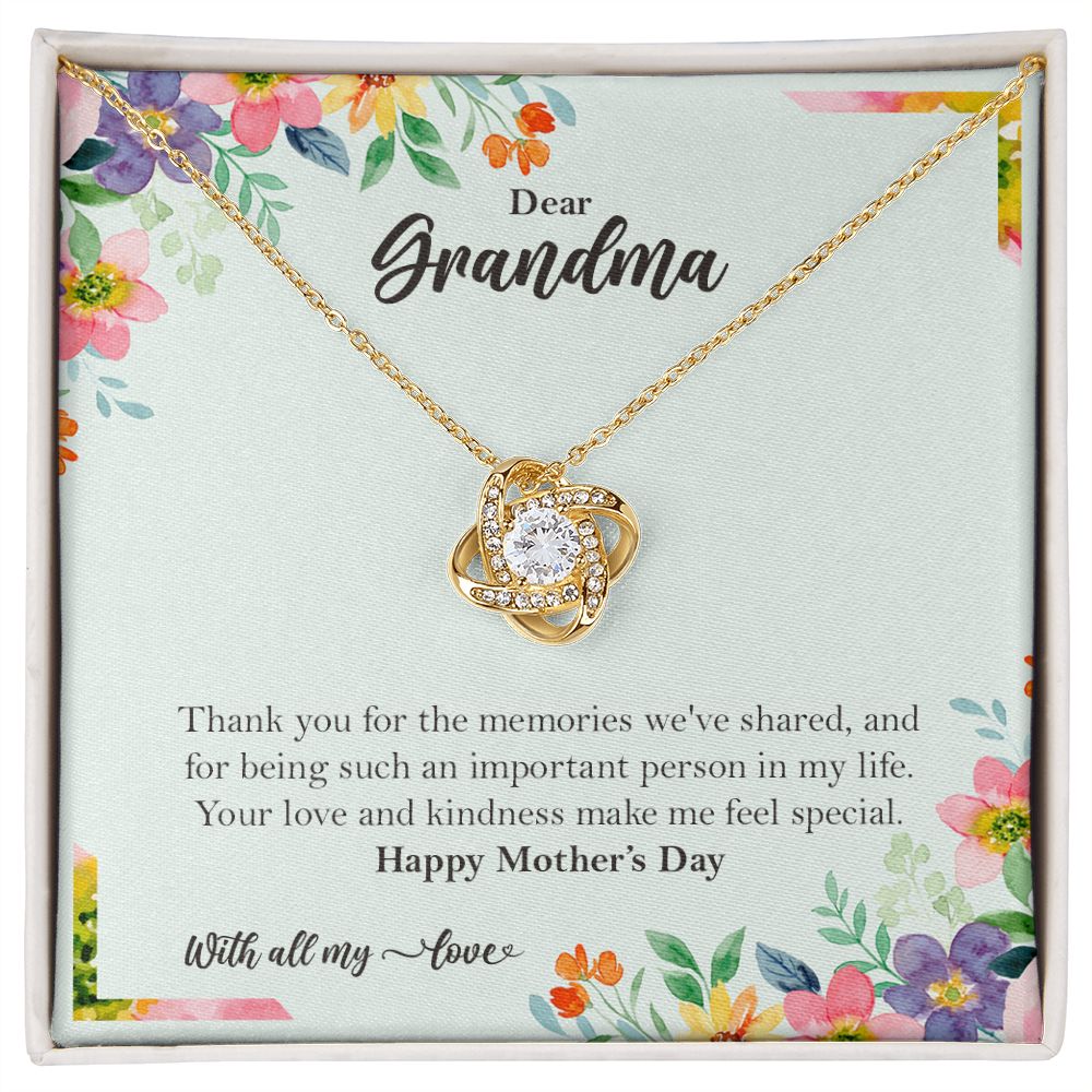 Grandma Gift Love Knot Necklace from Grandchildren, Mothers Day Gift ❤ 18K Yellow Gold Finish Two-Toned Gift Box  - HolidayShoppingFinds