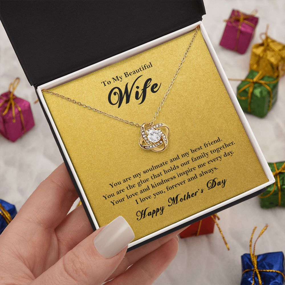 To My Beautiful Wife Love Necklace, Wife Mother's Day Gift from Husband    - HolidayShoppingFinds