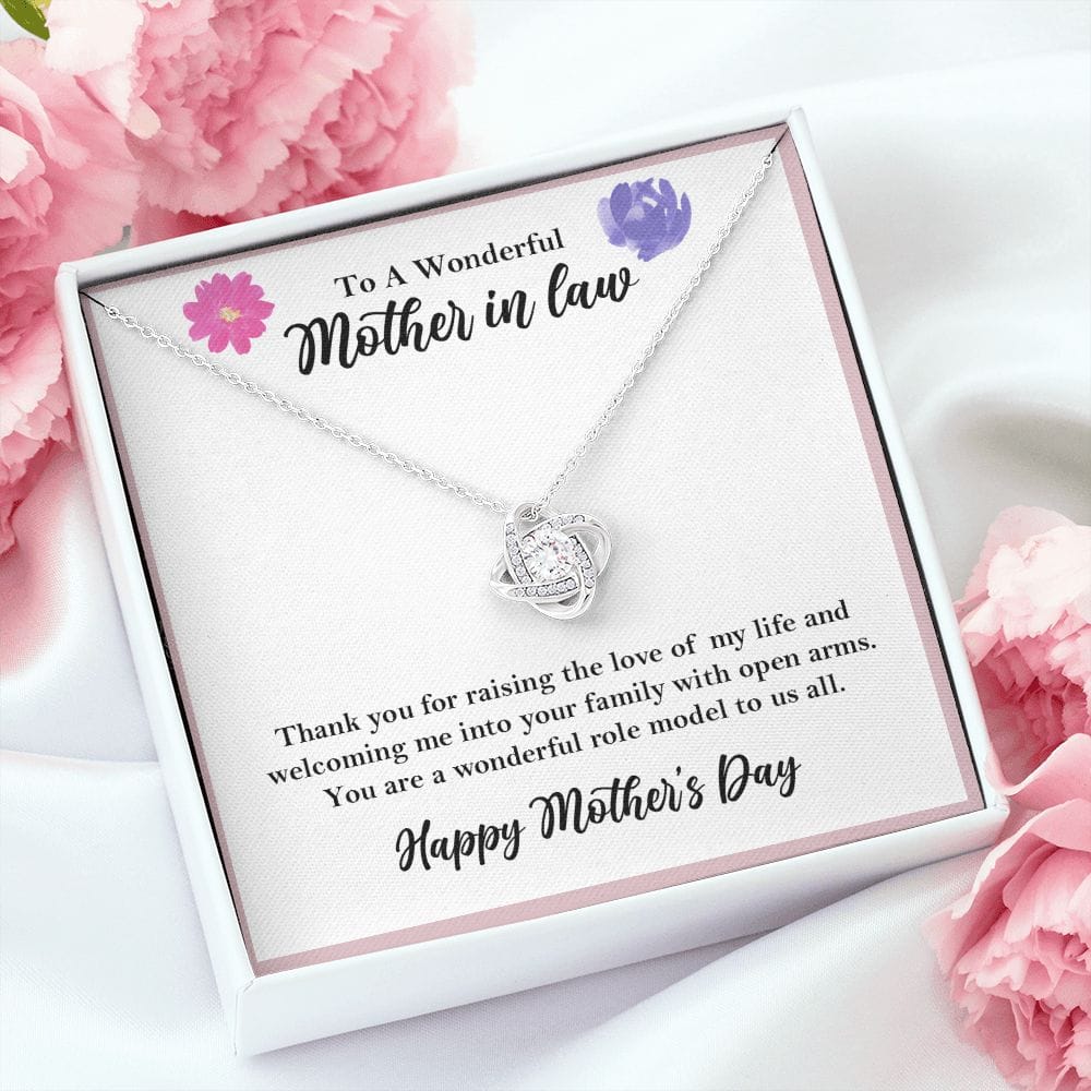 To a Wonderful Mother-in-law Love Knot Necklace, Mothers Day Gift    - HolidayShoppingFinds