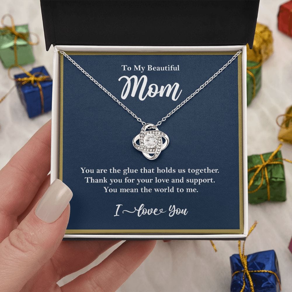 To My Beautiful Mom Love Knot Necklace Gift From Son or Daughter    - HolidayShoppingFinds