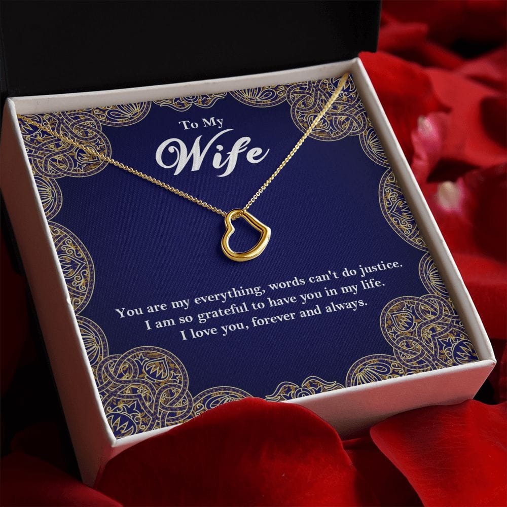 To My Wife 18K Gold Delicate Heart Necklace Gift From Husband    - HolidayShoppingFinds